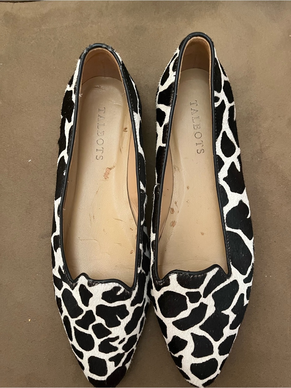 Talbots Graci Piped Haircalf flats size 7